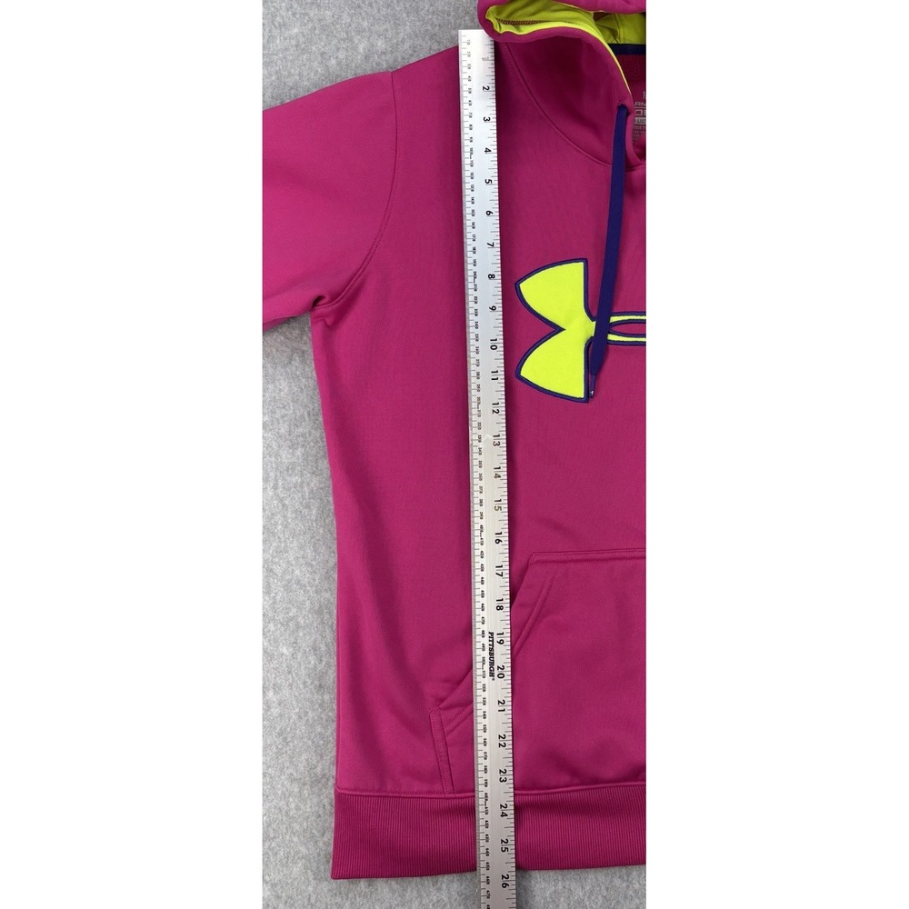 Neon Pink Bright Under Armour Storm Hood UA Semi-Fitted Hoodie Med Dopamine - Picture 10 of 10